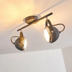 Plafonnier Foverup Chrome, Gris, 2 lumières