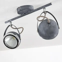 Plafonnier Foverup Chrome, Gris, 2 lumières