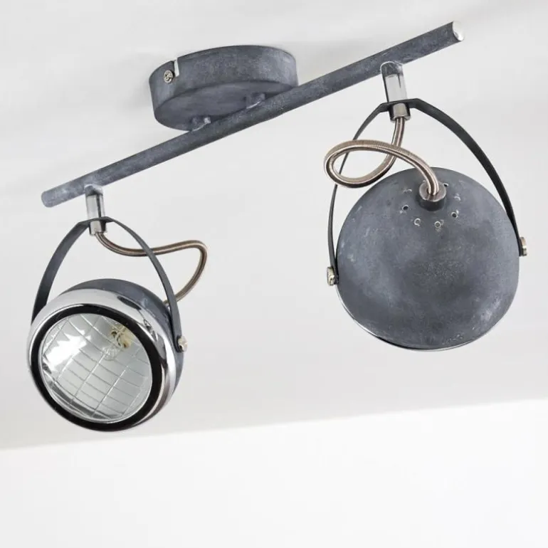 Plafonnier Foverup Chrome, Gris, 2 lumières