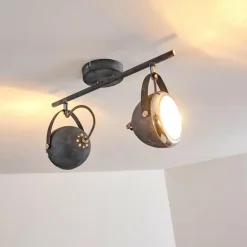 Plafonnier Foverup Chrome, Gris, 2 lumières