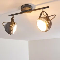 Plafonnier Foverup Chrome, Gris, 2 lumières