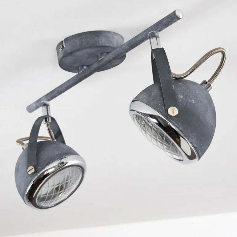 Plafonnier Foverup Chrome, Gris, 2 lumières