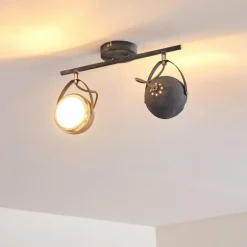 Plafonnier Foverup Chrome, Gris, 2 lumières