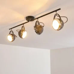Plafonnier Foverup Chrome, Gris, 4 lumières