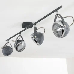 Plafonnier Foverup Chrome, Gris, 4 lumières