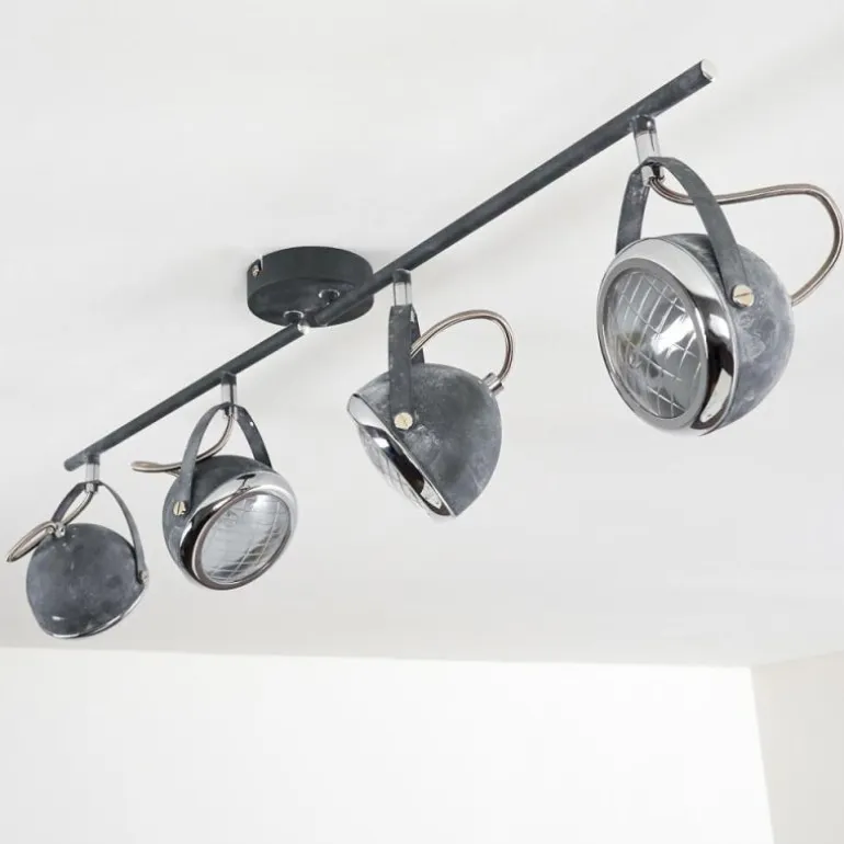 Plafonnier Foverup Chrome, Gris, 4 lumières