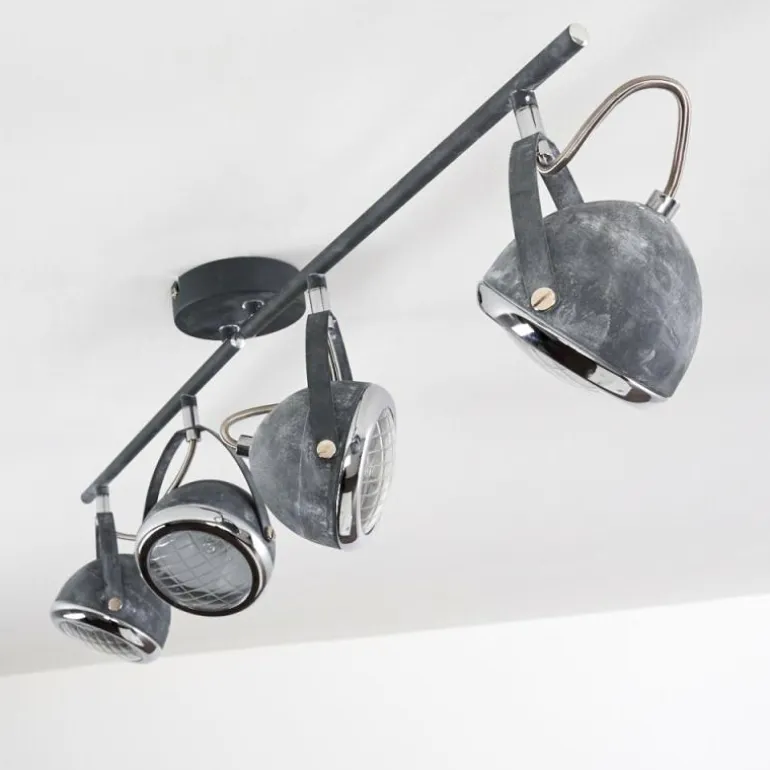 Plafonnier Foverup Chrome, Gris, 4 lumières