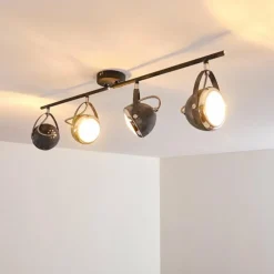Plafonnier Foverup Chrome, Gris, 4 lumières
