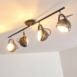 Plafonnier Foverup Chrome, Gris, 4 lumières