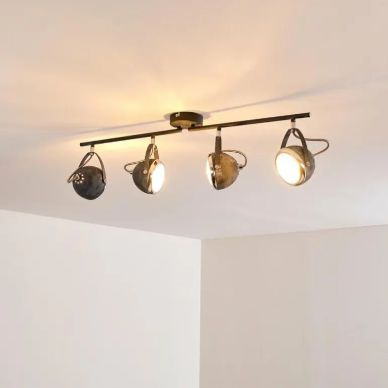 Plafonnier Foverup Chrome, Gris, 4 lumières
