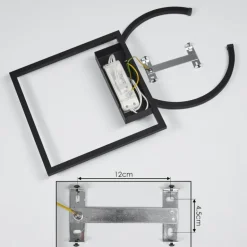 Plafonnier Frederick LED Noir, Blanc, 1 lumière