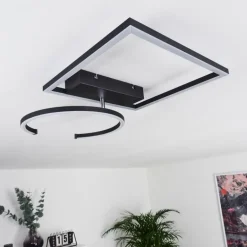Plafonnier Frederick LED Noir, Blanc, 1 lumière