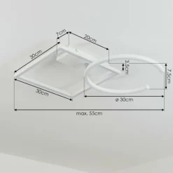 Plafonnier Frederick LED Chrome, Blanc, 1 lumière