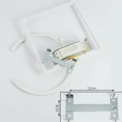 Plafonnier Frederick LED Chrome, Blanc, 1 lumière