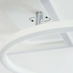 Plafonnier Frederick LED Chrome, Blanc, 1 lumière