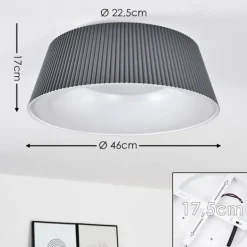 Plafonnier Fremont LED Gris, 1 lumière