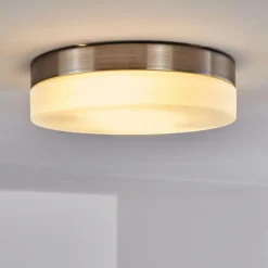 Plafonnier Fresno Nickel mat, 2 lumières