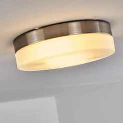 Plafonnier Fresno Nickel mat, 2 lumières