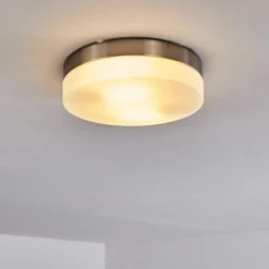 Plafonnier Fresno Nickel mat, 2 lumières