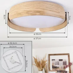 Plafonnier Fuscado LED Couleur bois, 1 lumière