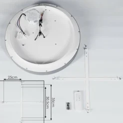 Plafonnier Gabbiana LED Gris, Blanc, 1 lumière, Télécommandes