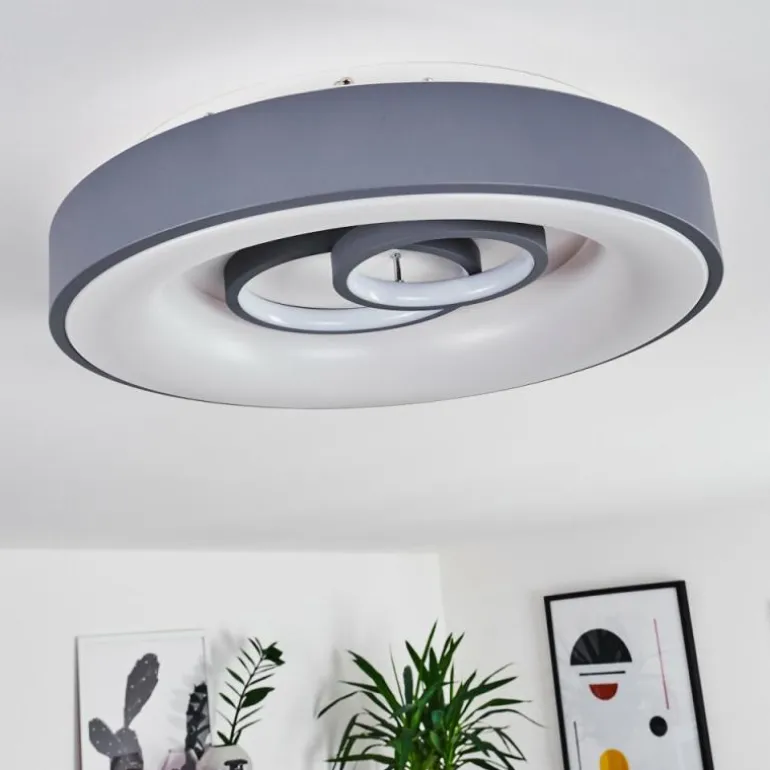 Plafonnier Gabbiana LED Gris, Blanc, 1 lumière, Télécommandes