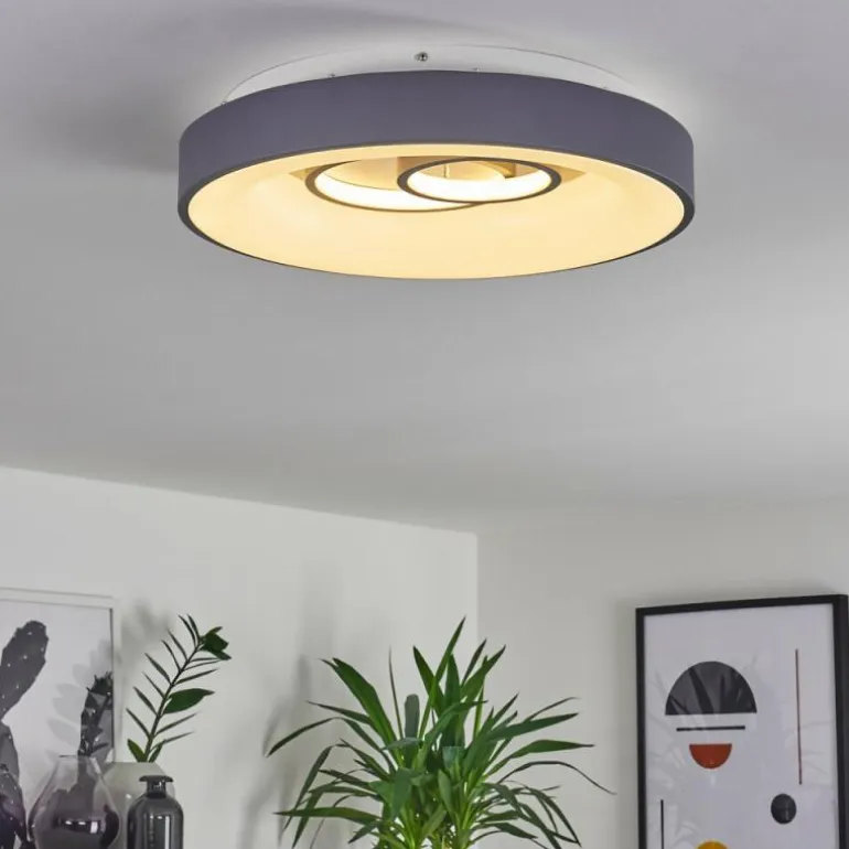 Plafonnier Gabbiana LED Gris, Blanc, 1 lumière, Télécommandes