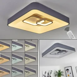 Plafonnier Gabbiana LED Gris, Blanc, 1 lumière, Télécommandes