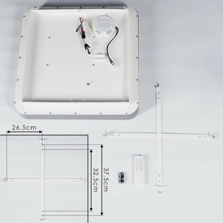 Plafonnier Gabbiana LED Gris, Blanc, 1 lumière, Télécommandes