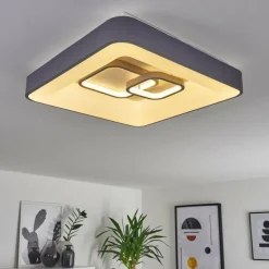 Plafonnier Gabbiana LED Gris, Blanc, 1 lumière, Télécommandes