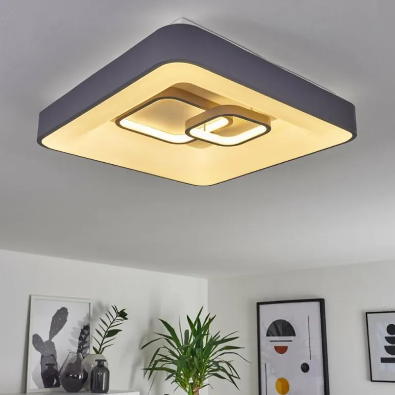 Plafonnier Gabbiana LED Gris, Blanc, 1 lumière, Télécommandes