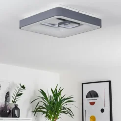 Plafonnier Gabbiana LED Gris, Blanc, 1 lumière, Télécommandes