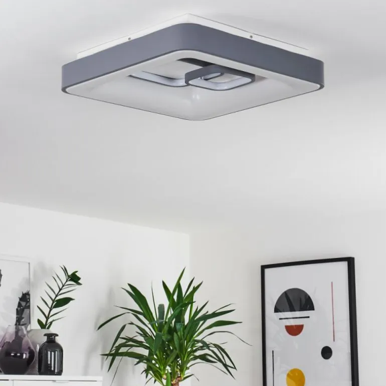 Plafonnier Gabbiana LED Gris, Blanc, 1 lumière, Télécommandes