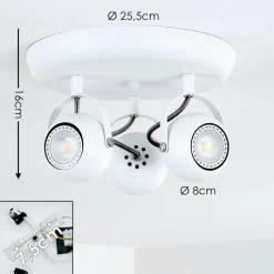Plafonnier Gadmen Blanc, 3 lumières