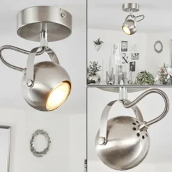 Plafonnier Gadmen Chrome, Nickel mat, 1 lumière