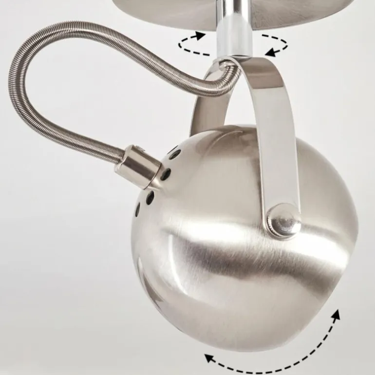 Plafonnier Gadmen Chrome, Nickel mat, 1 lumière