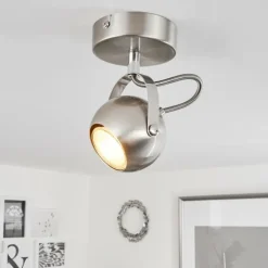 Plafonnier Gadmen Chrome, Nickel mat, 1 lumière