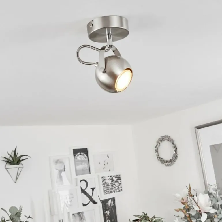 Plafonnier Gadmen Chrome, Nickel mat, 1 lumière