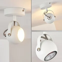 Plafonnier Gadmen Chrome, Blanc, 1 lumière