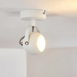 Plafonnier Gadmen Chrome, Blanc, 1 lumière