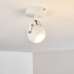 Plafonnier Gadmen Chrome, Blanc, 1 lumière