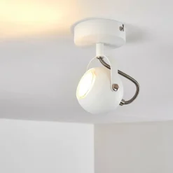 Plafonnier Gadmen Chrome, Blanc, 1 lumière