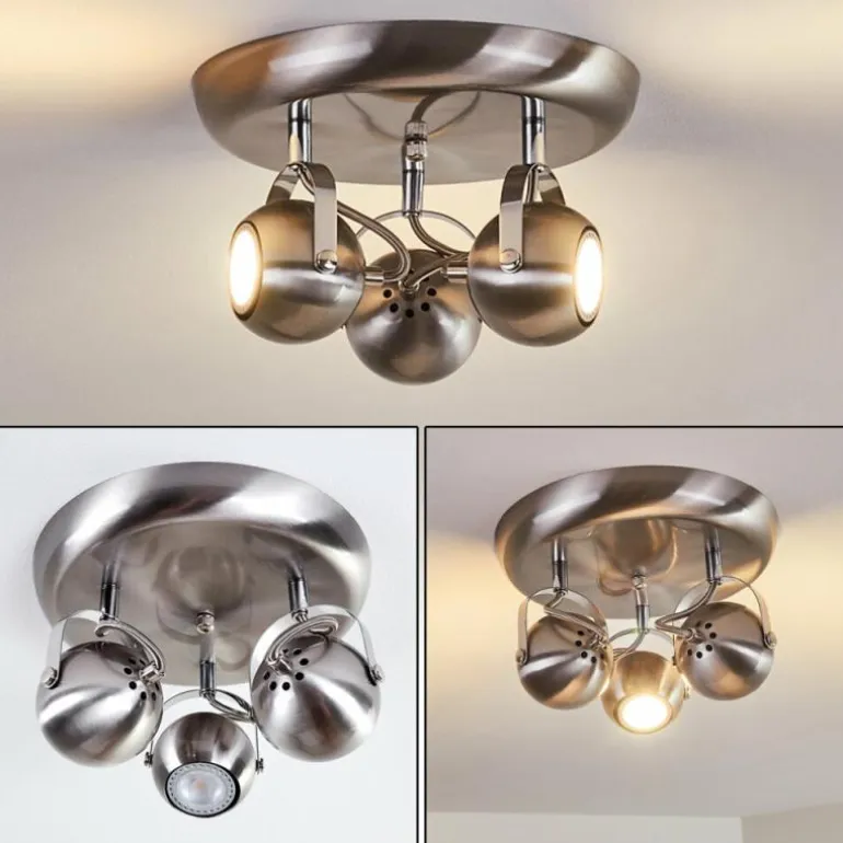 Plafonnier Gadmen Nickel mat, 3 lumières