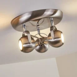 Plafonnier Gadmen Nickel mat, 3 lumières