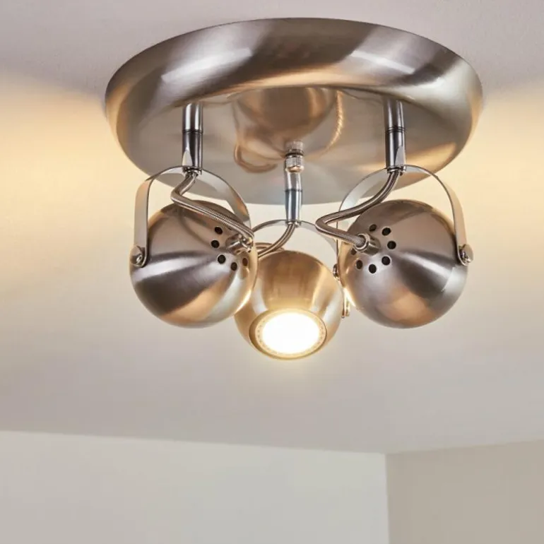 Plafonnier Gadmen Nickel mat, 3 lumières