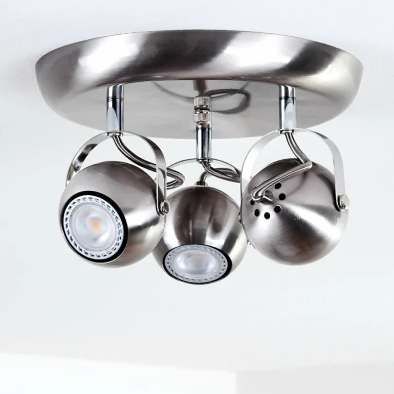 Plafonnier Gadmen Nickel mat, 3 lumières