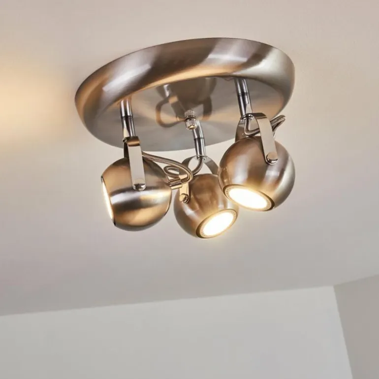 Plafonnier Gadmen Nickel mat, 3 lumières