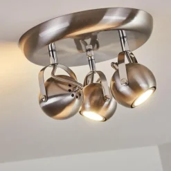 Plafonnier Gadmen Nickel mat, 3 lumières