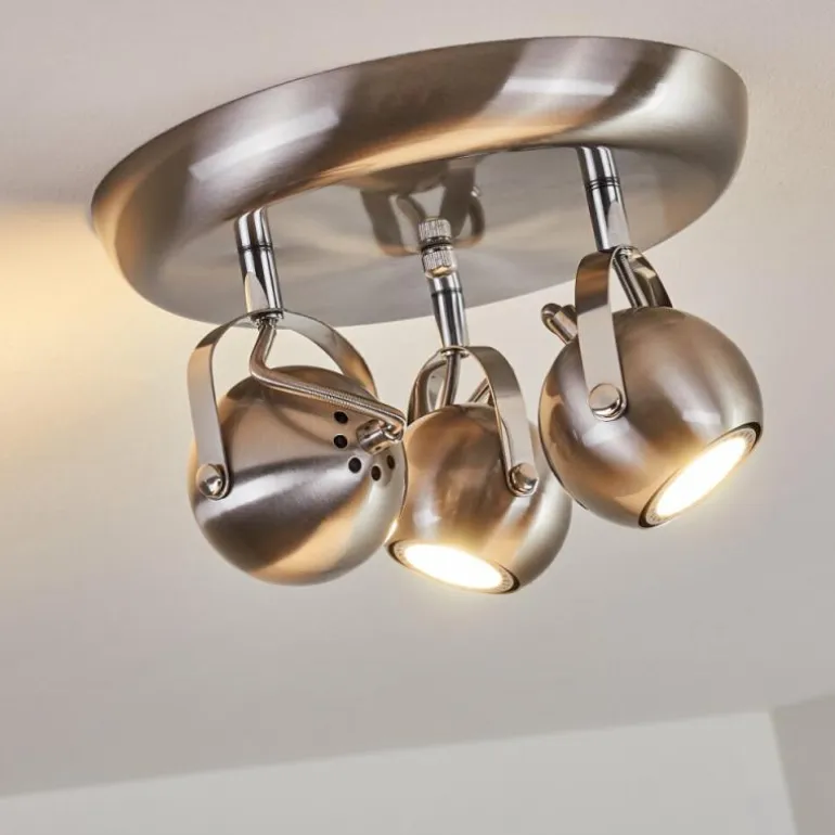 Plafonnier Gadmen Nickel mat, 3 lumières