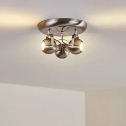Plafonnier Gadmen Nickel mat, 3 lumières